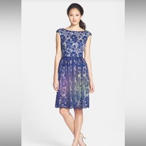 Elegant Blue Lace Dress